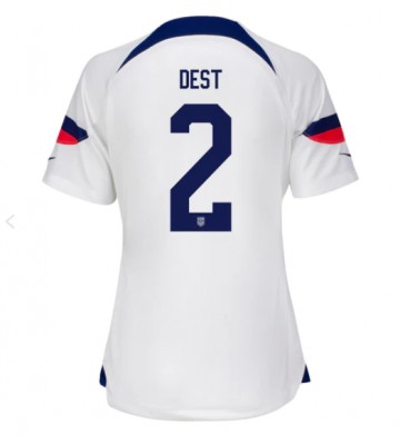 Maillot de foot États-Unis Sergino Dest #2 Domicile Femmes Monde 2022 Manches Courte